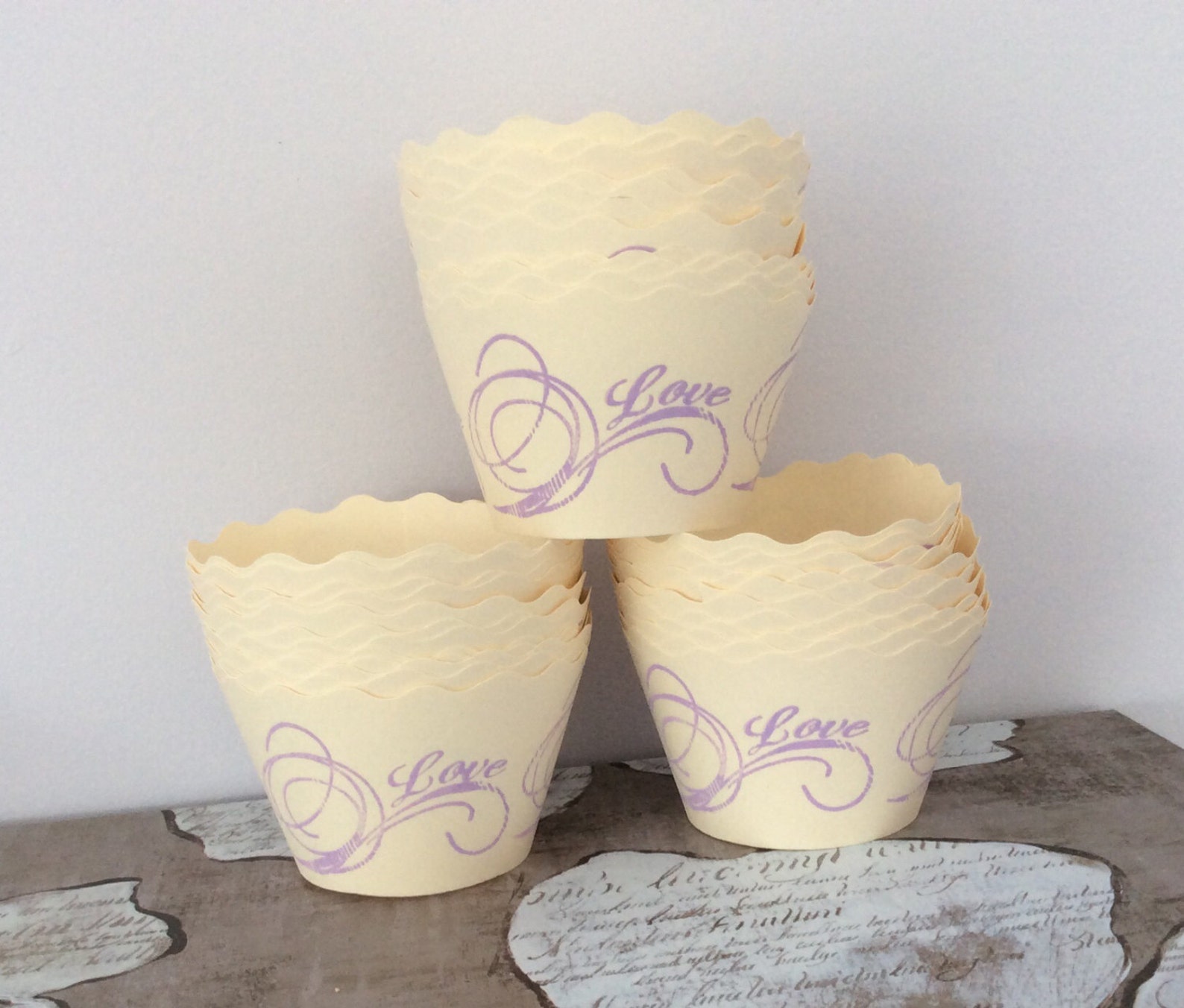 Wedding Cupcake Wrappers/ Love Cupcake Wrappers/customized Etsy