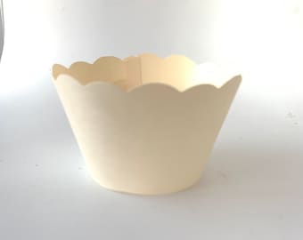 Ivory Cupcake Wrappers, Smooth or Textured Finish