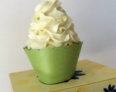 Pearlescent Green Cupcake Wrappers - Celery Green, Light Green