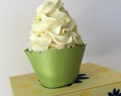 Pearlescent Green Cupcake Wrappers - Celery Green, Light Green