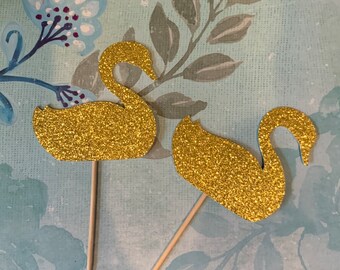 Swan Cupcake Toppers, Bridal Shower, Baby, Wedding