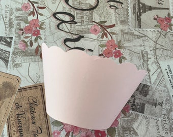 Blush Pink Cupcake Wrappers, Smooth Finish