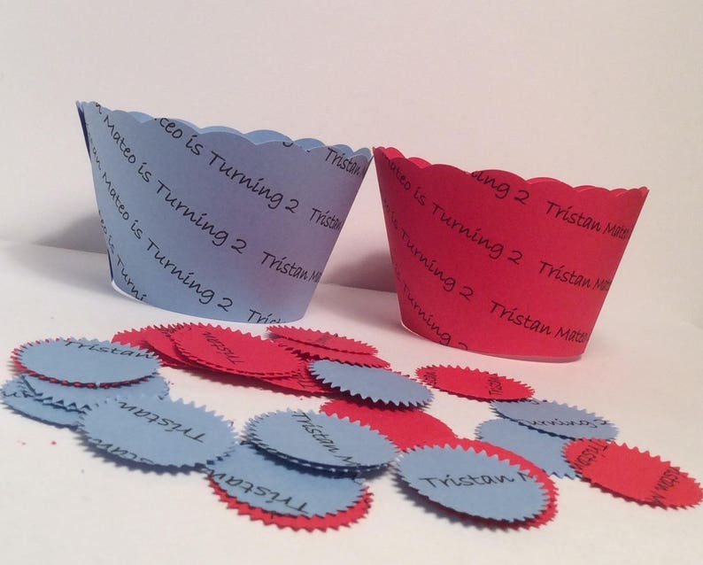 Custom Cupcake Wrappers Custom Logos Names and Dates Etsy
