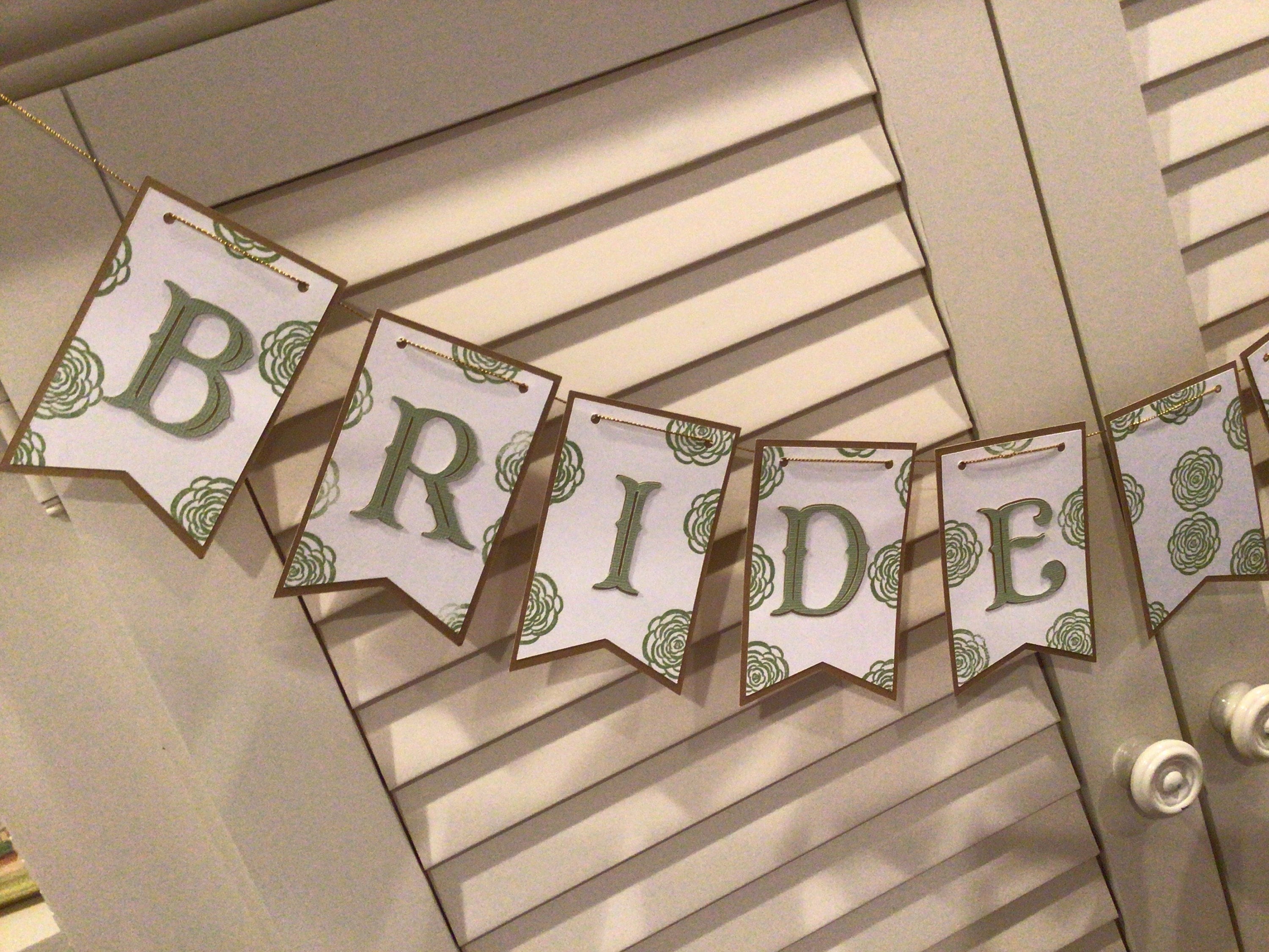 Bridal Shower decorations Bride to Be Banner Sage Decor Etsy