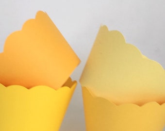 Shades of Yellow Cupcake Wrappers, weddings, showers, birthdays