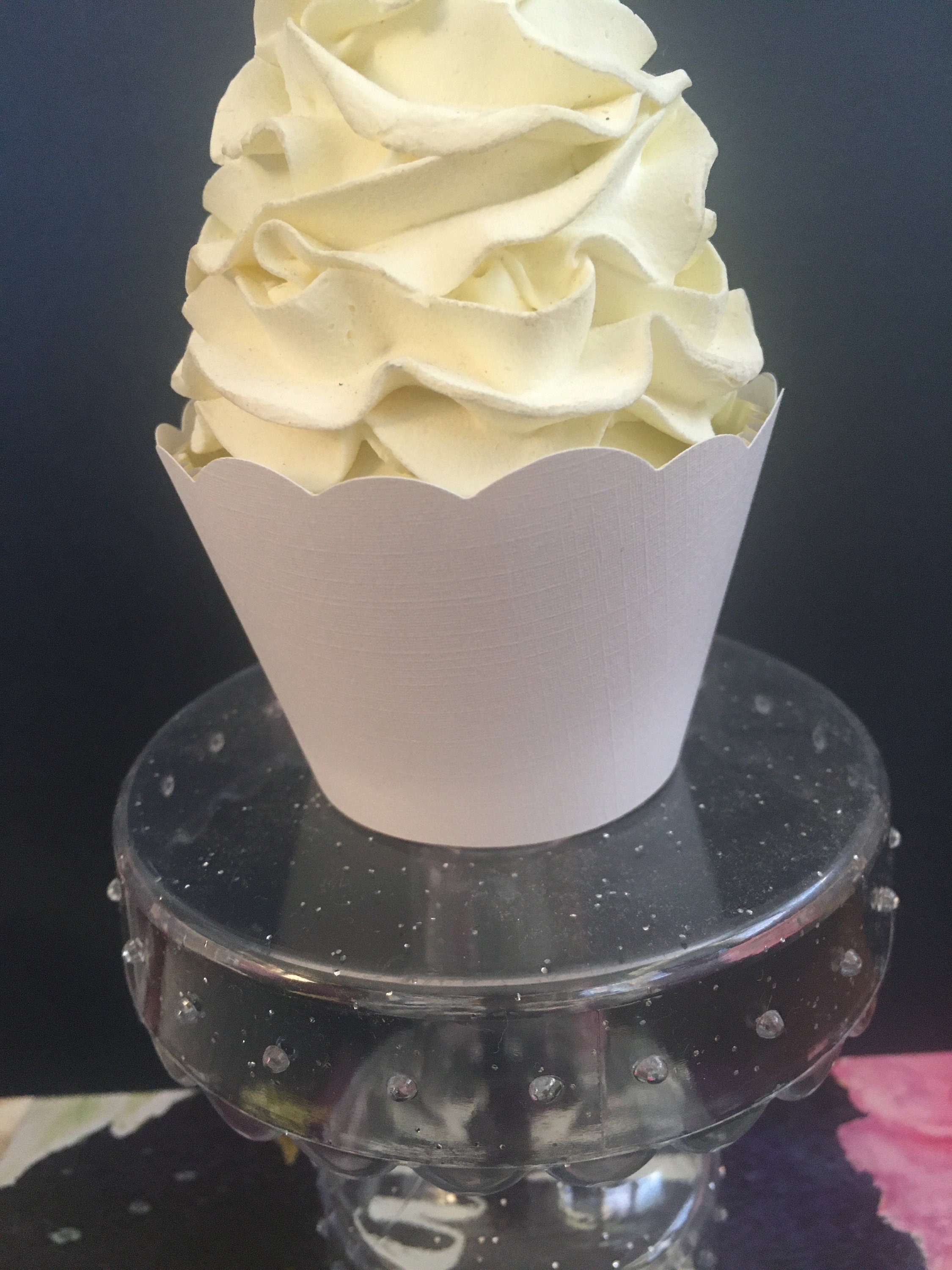 White Cupcake Wrappers Smooth Finish Etsy