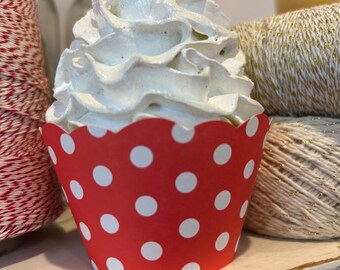 Red Polka Dot Cupcake Wrappers