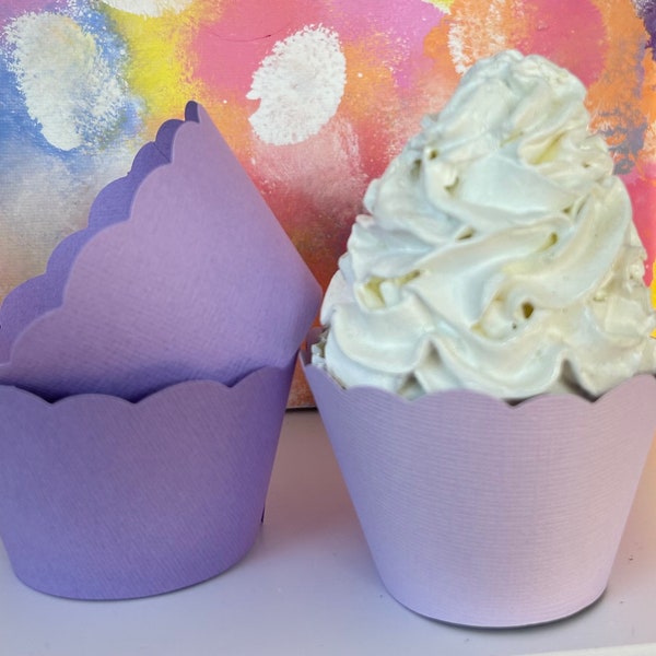 Purple Cupcake Wrappers, Pale Purple, Lavender, Lilac