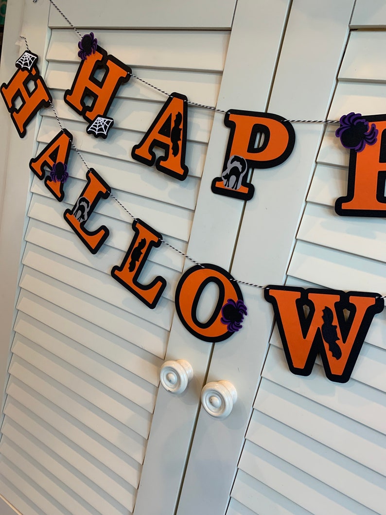 Happy Halloween Garland, Home Decor, Halloween Party Garland, Sale Etsy