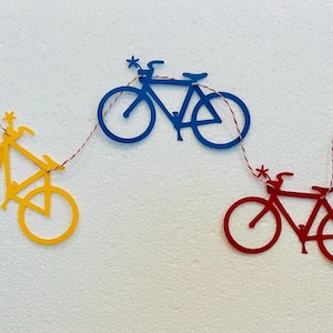 Custom Color Bicycle Garland: Cycling Birthday Party Decoration