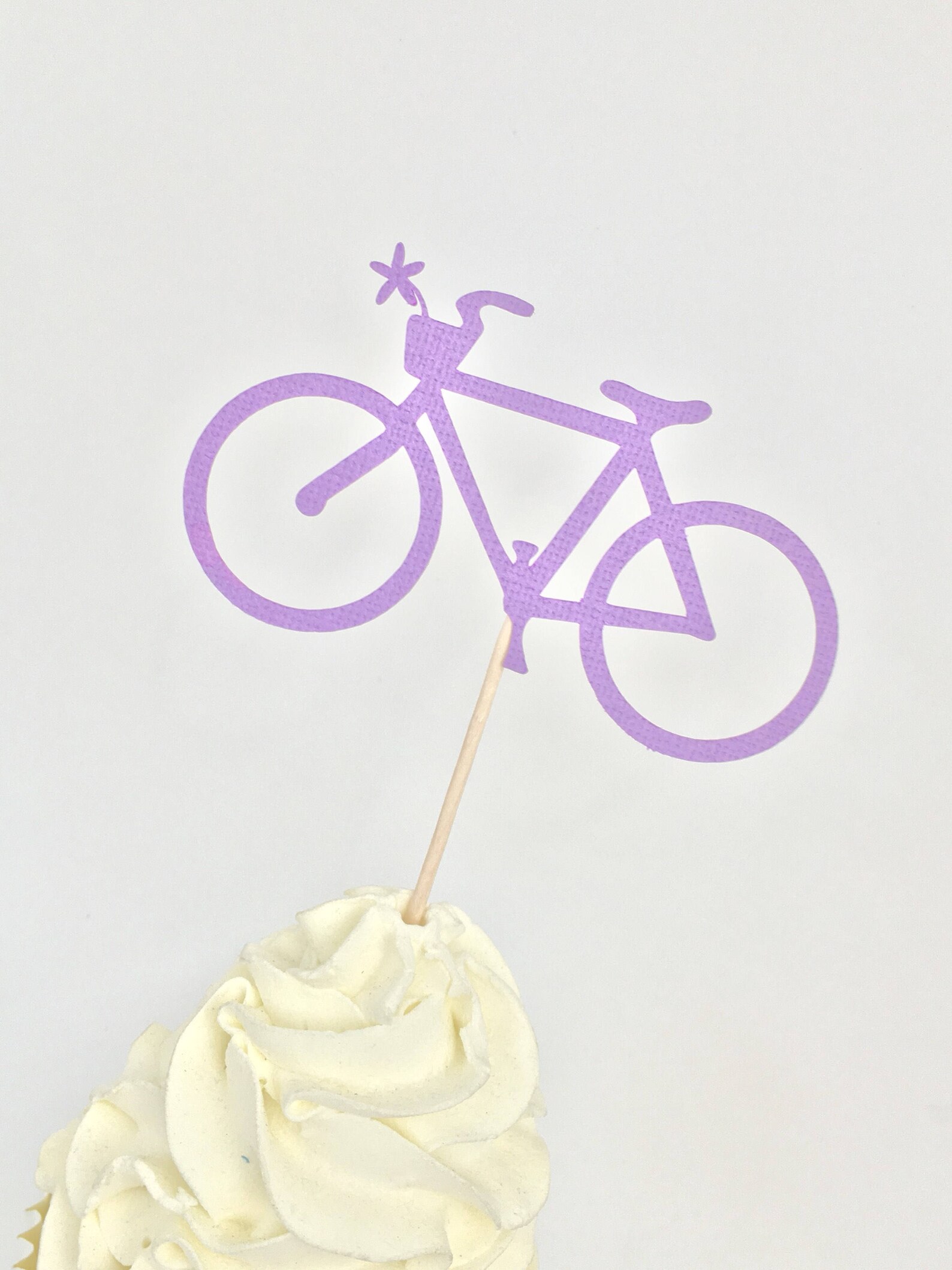 thumbnail interactive-video image 1 of Bicycle Cupcake Toppers, 18 Piece Shimmering Silver Cardstock In 1 of 12
