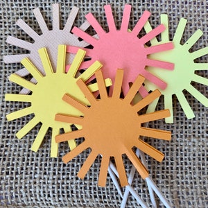 Sunshine Cupcake Toppers, Sunshine Birthday, Baby Shower, Custom Colors image 3