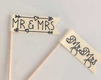 Mr. & Mrs. Cupcake Flags, Custom Engagements, Weddings, Showers