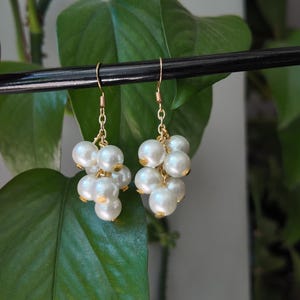 ★VINTAGE HOLLYWOOD★ Petit Twinkle Ribbon Pearl Earrings_VH Vintage Earrings Japan Clip Pearl - Etsy