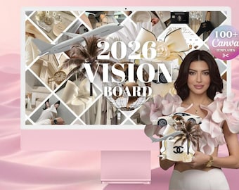 2026 Vision Board Template | Digital Life Planner (Canva Printable)