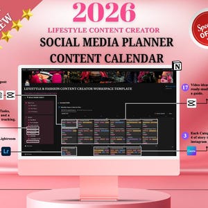 2026 Social Media Content Planner: Notion, Canva, CapCut Templates FOR CREATORS