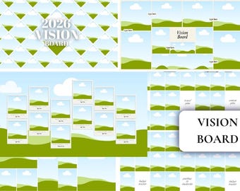 Creator Vision Board Template Horizontal & Vertical Size 100+ Canva Printable Editable Board Pinterest Moodboard