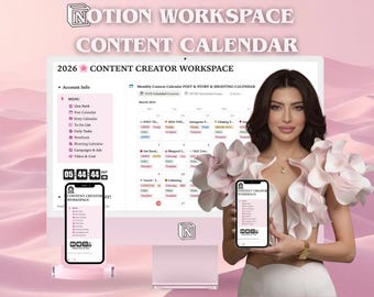 Notion Content Planner: Social Media Workspace (Digital Download)