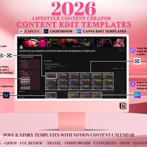 100+ Content Creator Templates: CapCut, Canva, Lightroom, Notion (Digital Download)