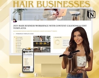 Hair Business Content Calendar & Video Templates (Notion, Canva, CapCut)