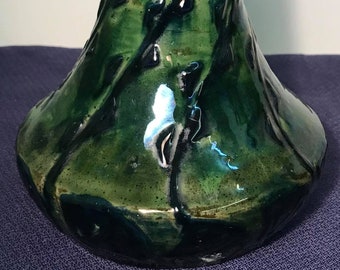 Green Satin Glass Westmoreland Swung Pedestal Vase - Etsy display picture 1