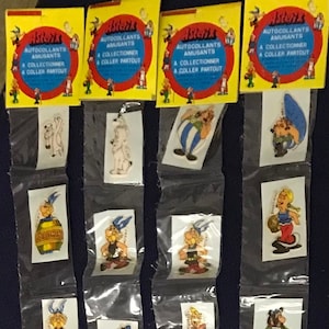 1000 ASTERIX Puffy Stickers - 1978 vintage - 100 Strips of 10 different 1970s WHOLESALE
