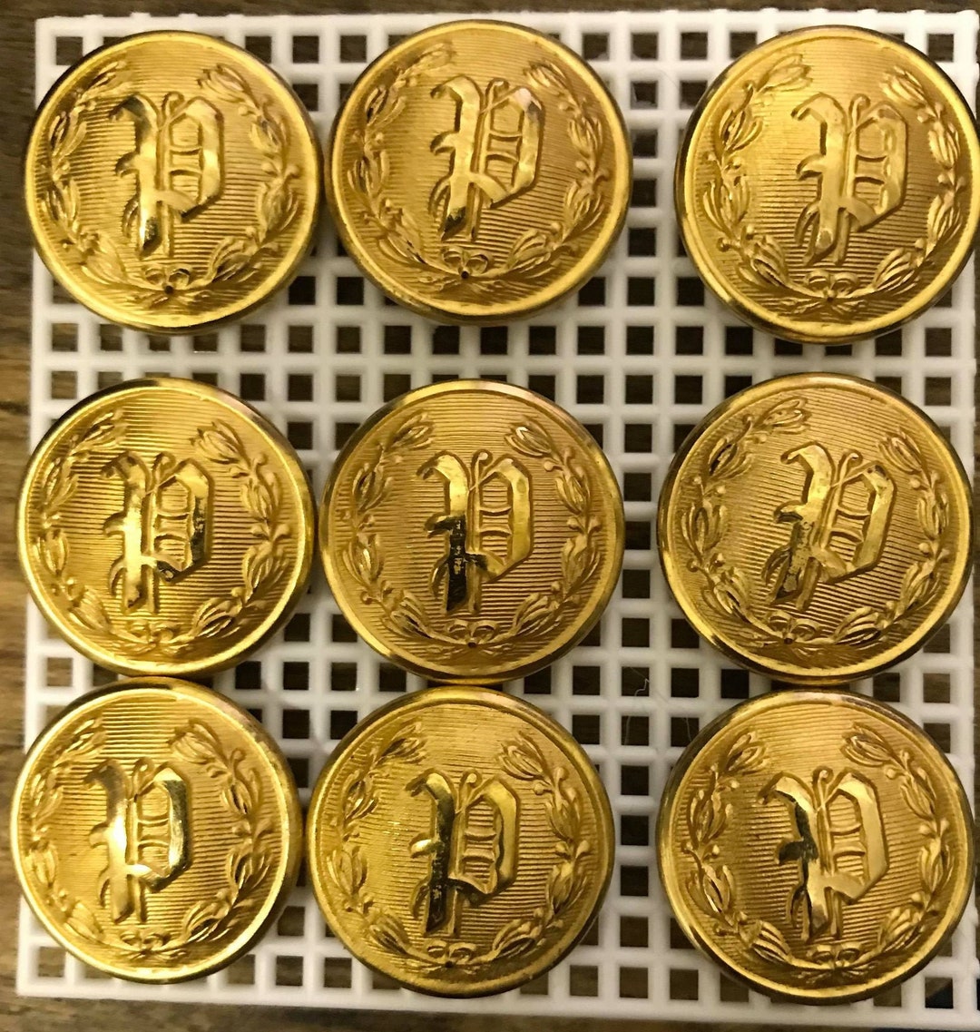 9 POLICE Uniform Buttons Brass Gold Tone Militia Security Etsy