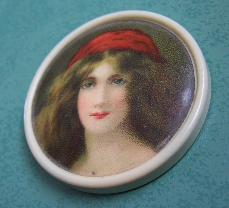 Vintage Celluloid Pocket mirror Victorian PINUP girl Etsy