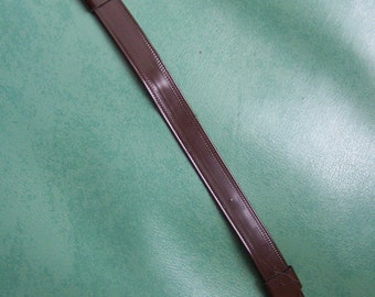 NOS Embossed vinyl brown front chin strap for band/military/captains/army hats