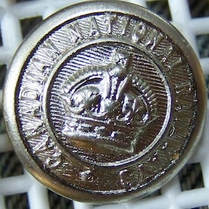 Canadian National Railways Button SILVER Collar cuff hat uniform - KING&#39;S Crown - CNR