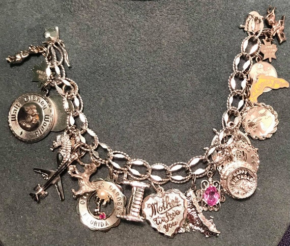 Vintage sterling silver shop disney charms