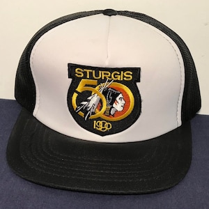 Trucker Cap STURGIS motorcycle Vintage SNAPBACK 1990 50 Years Indian snap back farmer hat baseball Rally