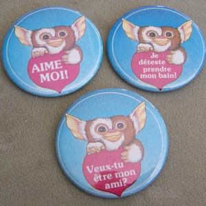 Gremlins MOGWAI Buttons Gizmo WHOLESALE 60 love Buttons - 1984 originals Gremlin French
