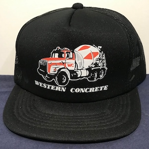 Trucker Cap Western Concrete truck snap back farmer hat baseball Vintage snapback