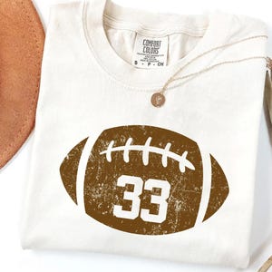 Comfort Colors® Custom Football Jersey Number Shirt, Cute Football Season Mama Shirt, Gift For Football Lover Mom Shirt, Sports Mama Shirt