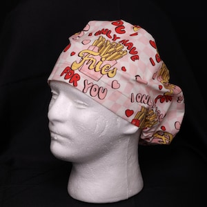 Fries for You Adjustable Euro Scrub Cap with Optional Satin Lining