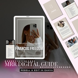Financial Freedom Guide, Editable Canva Template, Rich Wealthy Girl Ebook, MRR Digital Product, Resell Rights, Budgeting Planner, PLR