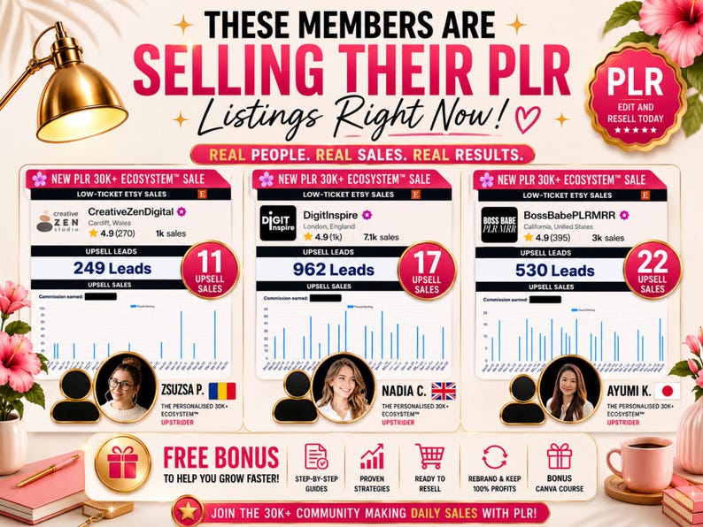 THESE MEMBERS ARE SELLING THEIR PLR LISTING & HIGH TICKET OFFERS