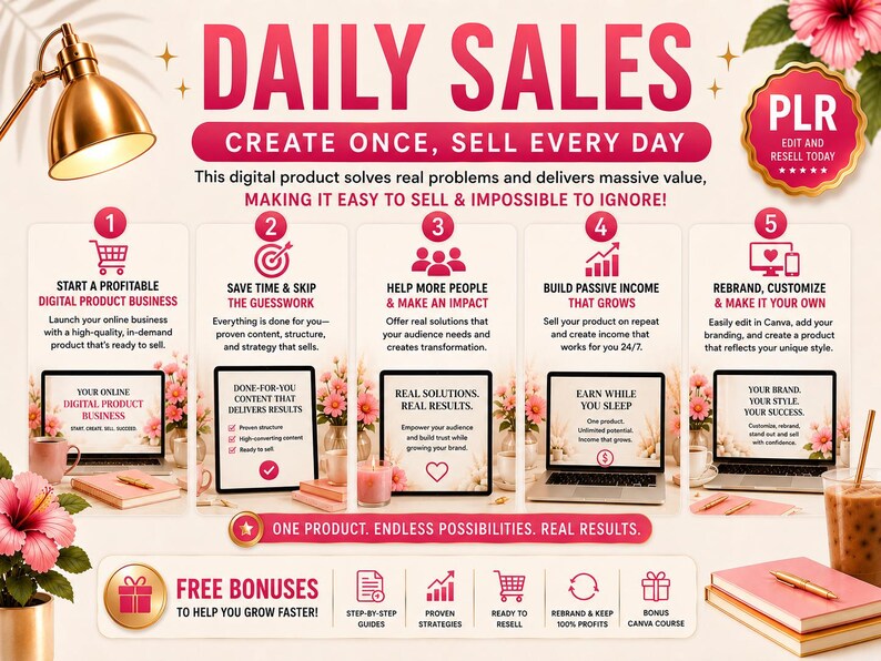 IMAGE OF THE DIGITAL PRODUCTS SELLERS GUIDE WITH PLR RIGHTS AND MAKING DAILY SALES AFTER CREATING IT 1 TIME