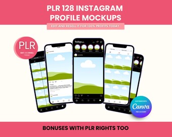 PLR Instagram Profile Templates Social Media | Done-for-You Proven Best Seller | Editable Printable PDF | Rebrand and Sell Today