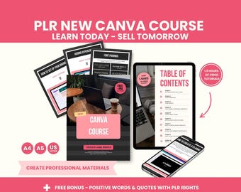 PLR Canva Course with Video Tutorials | Done-for-You Proven Best Seller | Editable Printable PDF |Learn Rebrand and Sell Today
