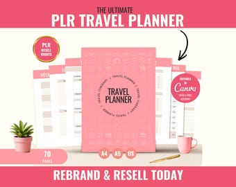 PLR Vacation Travel Planner Bundle | Done-for-You Proven Best Seller | Editable Printable PDF | Rebrand and Sell Today