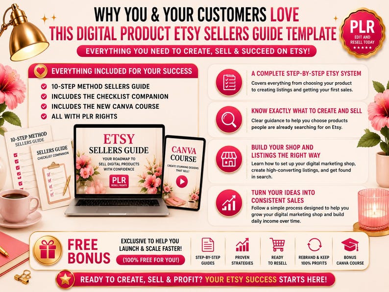 YOU WILL LOVE EVERYTHING INCLUDED - THE GUIDE, THE CHECKLIST, THE CANVA COURSE