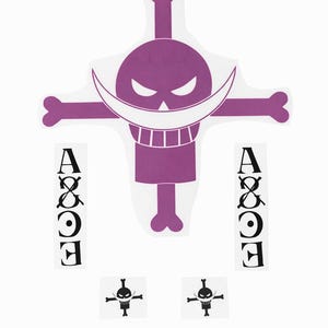 Conjunto de tatuagens de anime para cosplay de Portgas D Ace