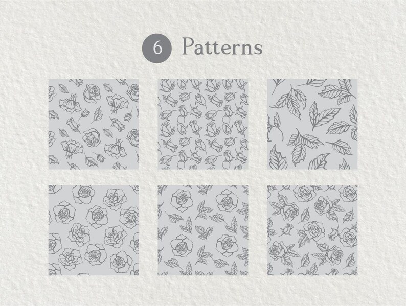Hand Drawn Roses Vector: Floral Line Art Design (digital Download) - Etsy
