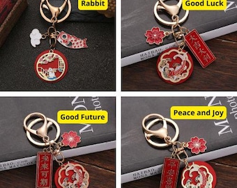 Koi Fish Red Keychain Charm - Japanese Inspired Lucky Accessory for Bags & Keys
