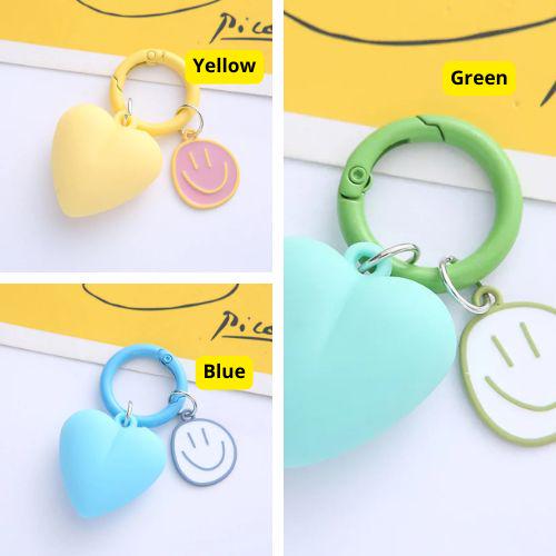 イエローハート＆スマイルチャームキーホルダー – バッグ、鍵