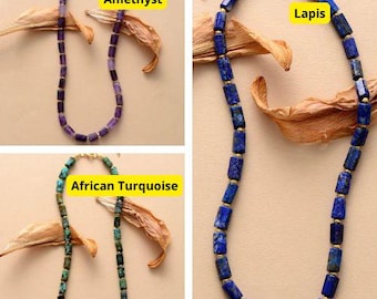 Collier de perles d'améthyste, bijoux en cristal violet, collier de pierres précieuses curatives, bijoux tendance bohème, cadeau spirituel pour femme