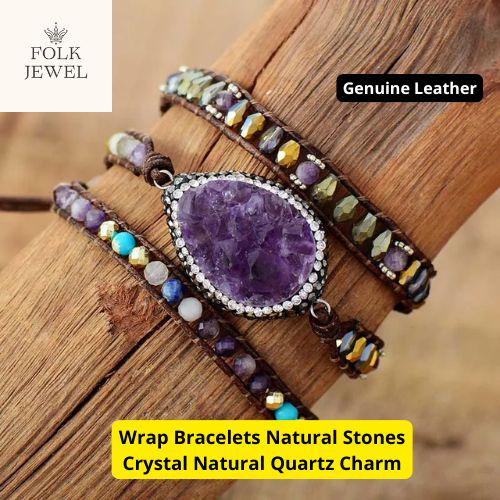 Bracciale Avvolgente In Ecopelle Stile Boho Con Cristalli – Multistrato Impilabile, Chiusura Resistente, 16 Colori - 5