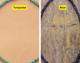 Collar de cuentas turquesas, gargantilla minimalista bohemia, delicada joyería de piedras preciosas, collar ajustable en capas para mujer, regalo para ella.